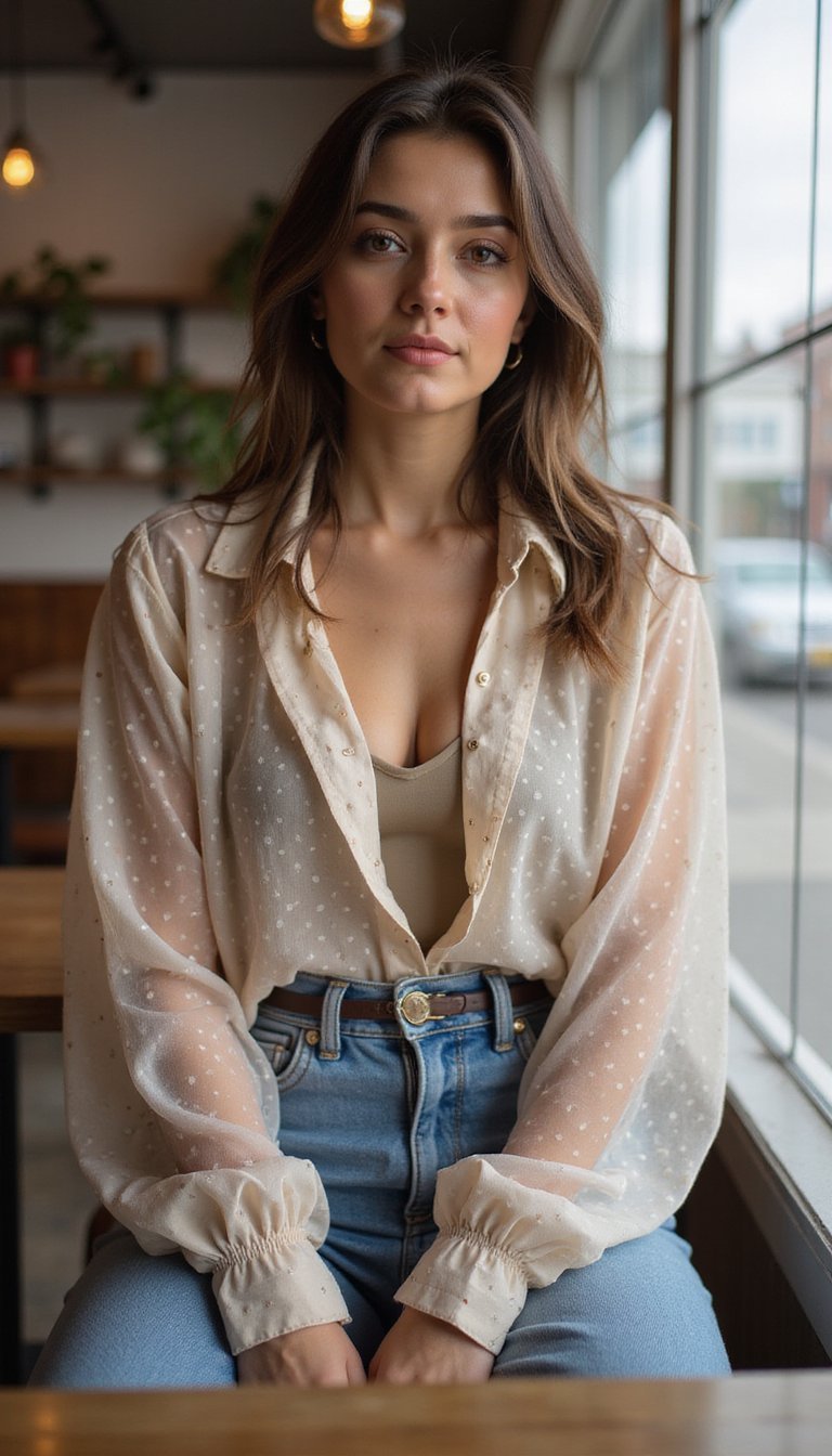 Chemisier À Pois Transparent Et Chic