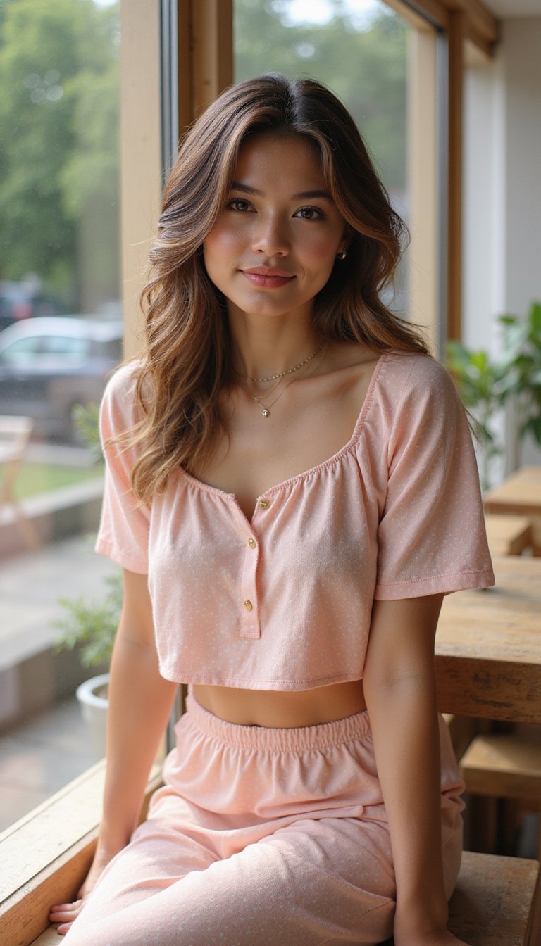 Co-ord Pois Pastels Et Léger Pour Brunch