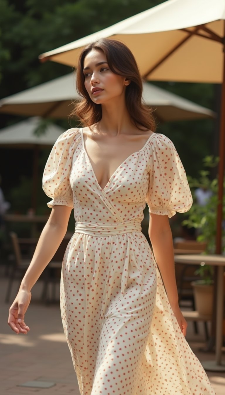 Robe Cache-Cœur Midi Pois Rouge Romance