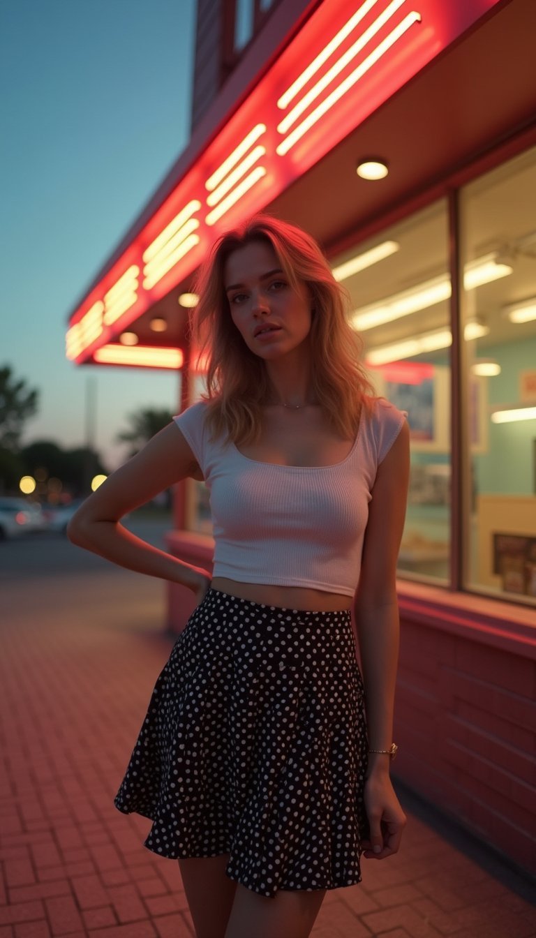 Tenue Rockabilly Pois Et Jupe Patineuse Fun