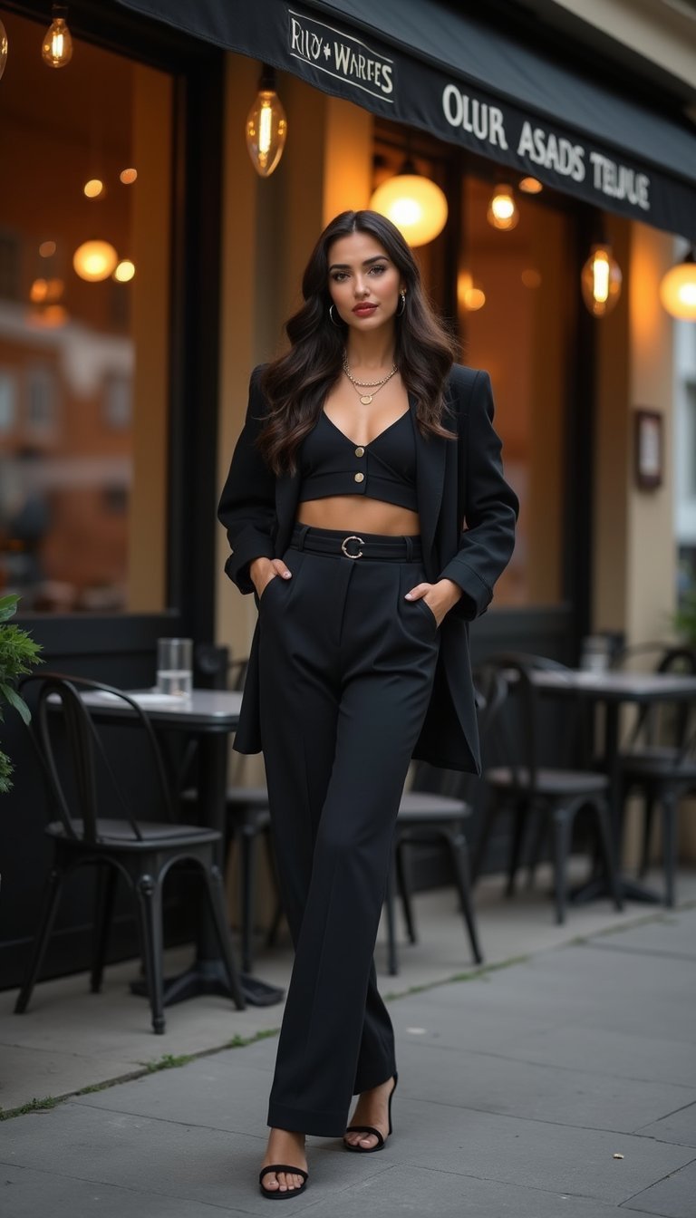 Ensemble Monochrome Slim Pour Soirée Chic