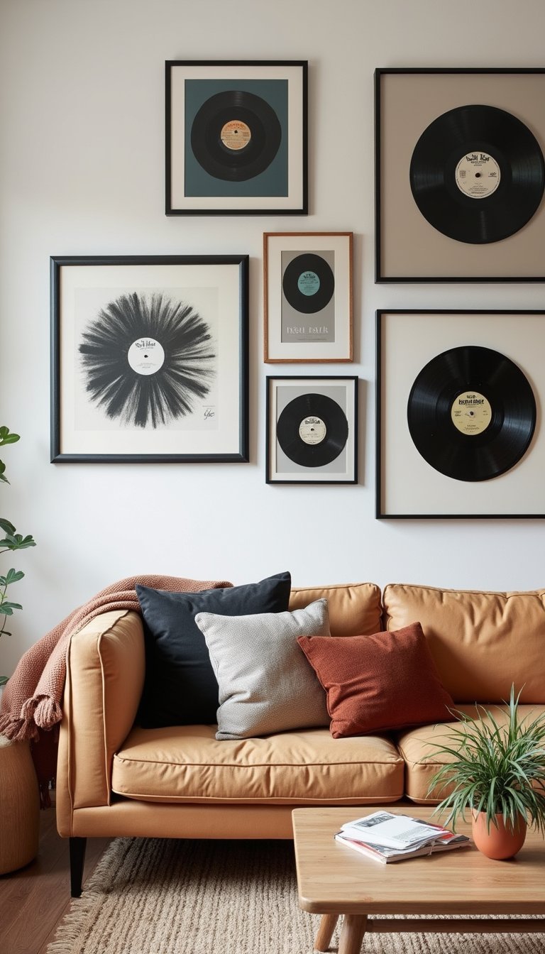 Vinyl Record Wall Art With Painted Frames