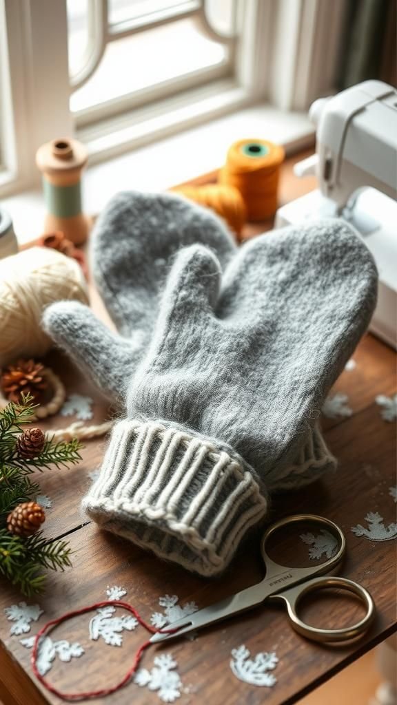 Felted Wool Mittens From Old Sweaters