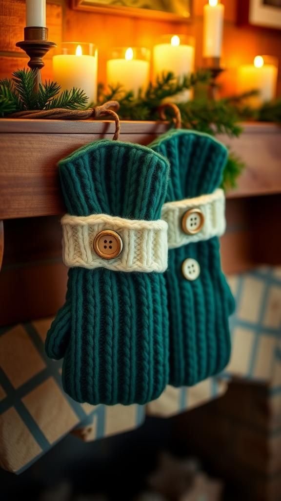 Oversized Mantel Mittens For Seasonal Décor
