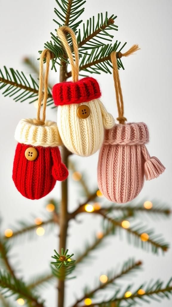 Upcycled Mitten Ornaments For Holiday Trees