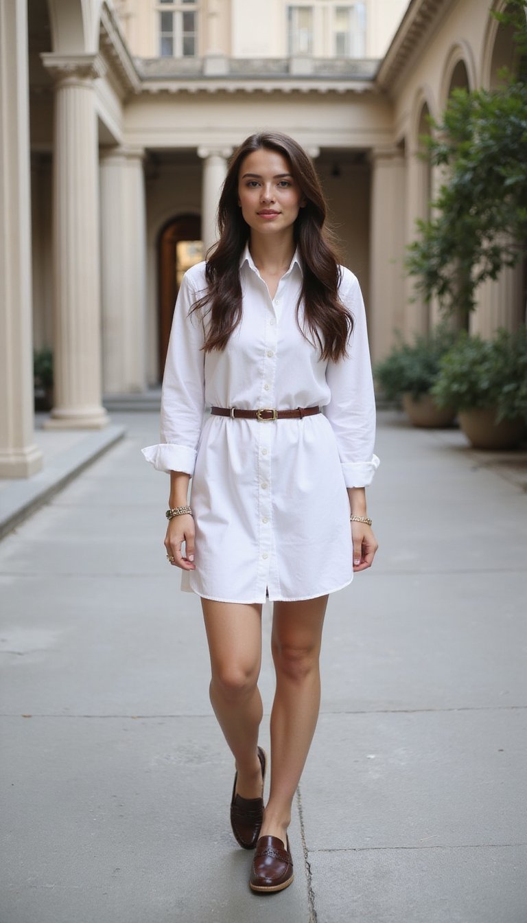 Button-Up Collared Dress Converted To Shirt Dress