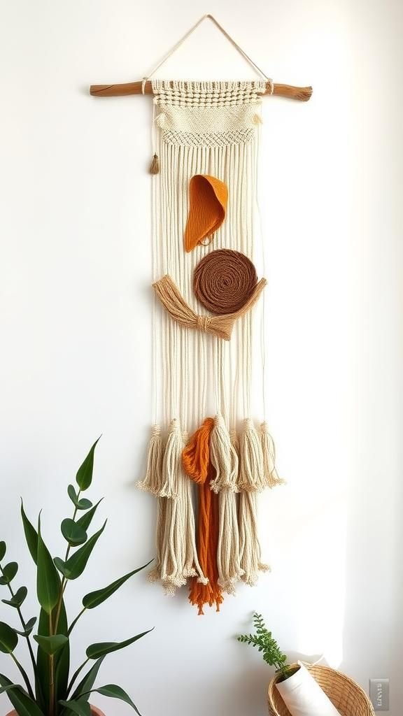 Boho Wall Hanging With Driftwood Rail
