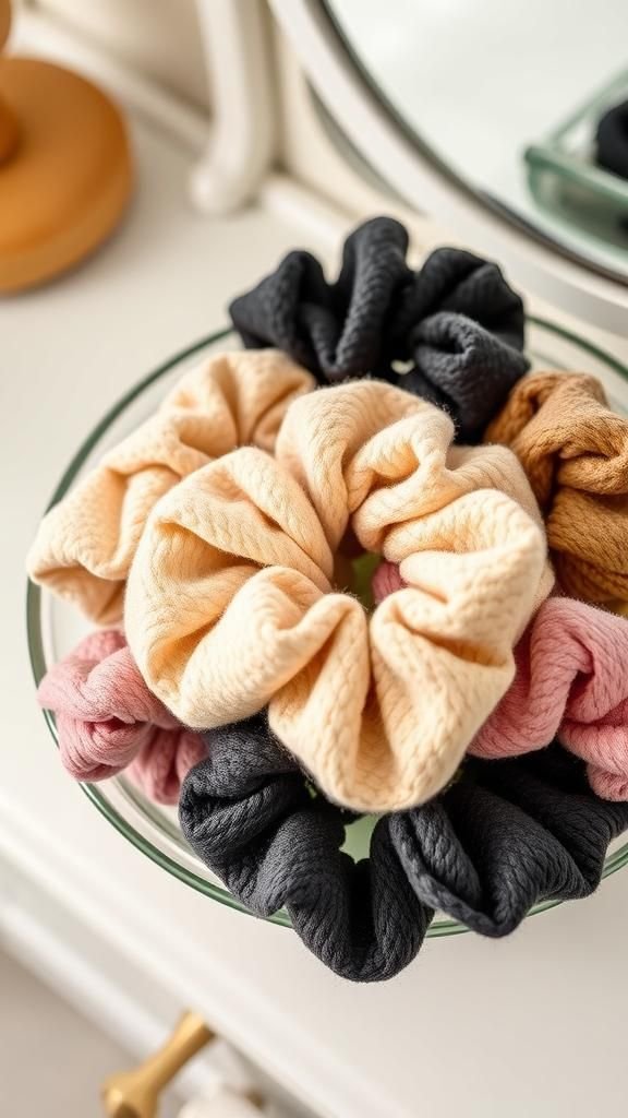 Elastic Hair Scrunchies From Bright Scraps