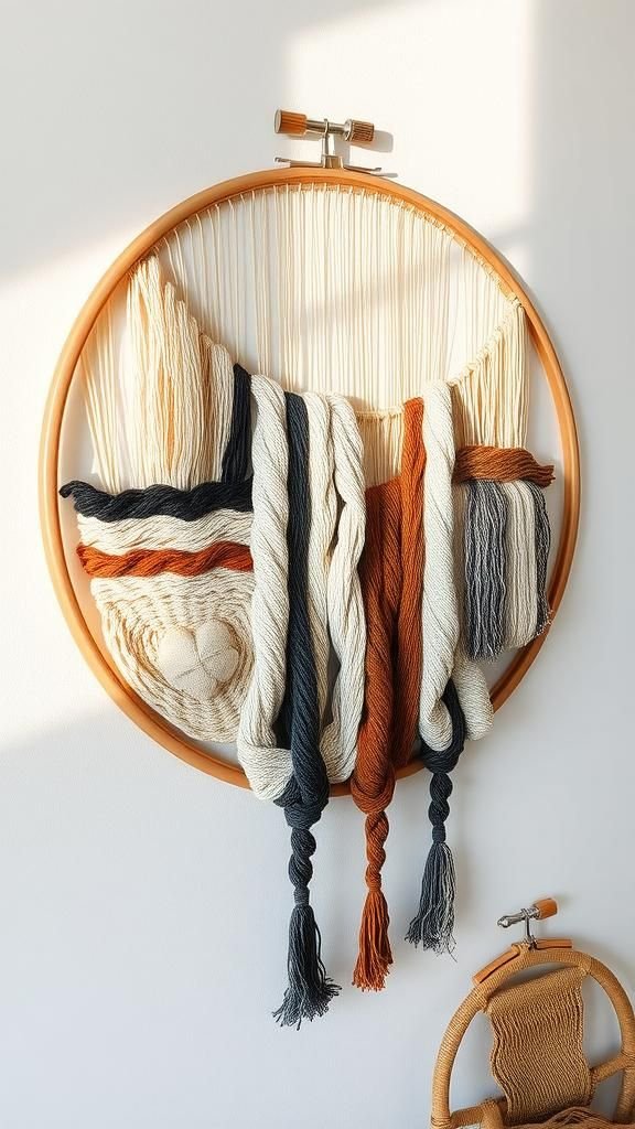 Woven Hoop Wall Art From Scrap Strands