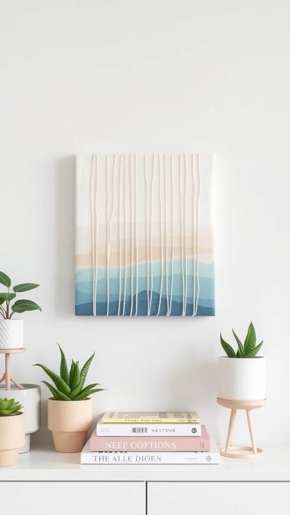 Yarn Embroidery On Painted Canvas Panels