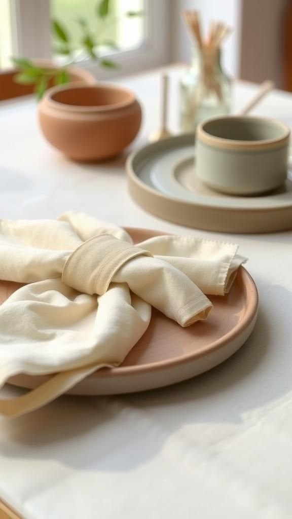 Decorative napkin rings with tactile interest