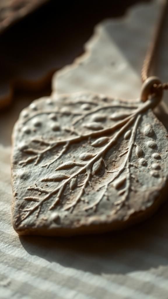 Impressed leaf pendant: natural textures celebrated