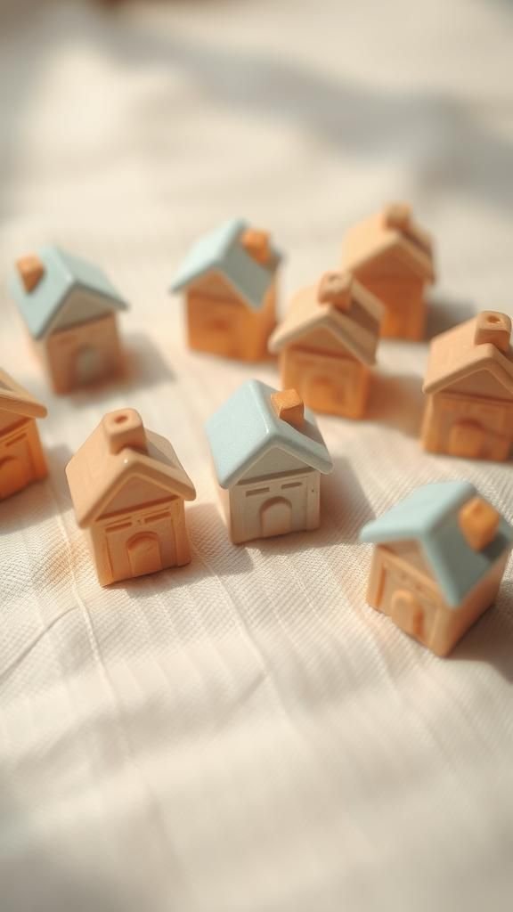 Miniature house charms for a cozy collection