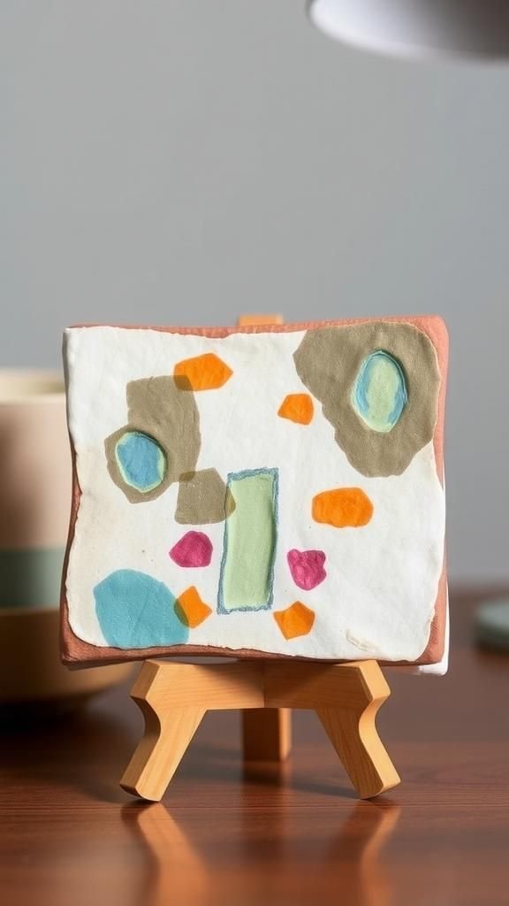 Painted keepsake tile with soft color washes