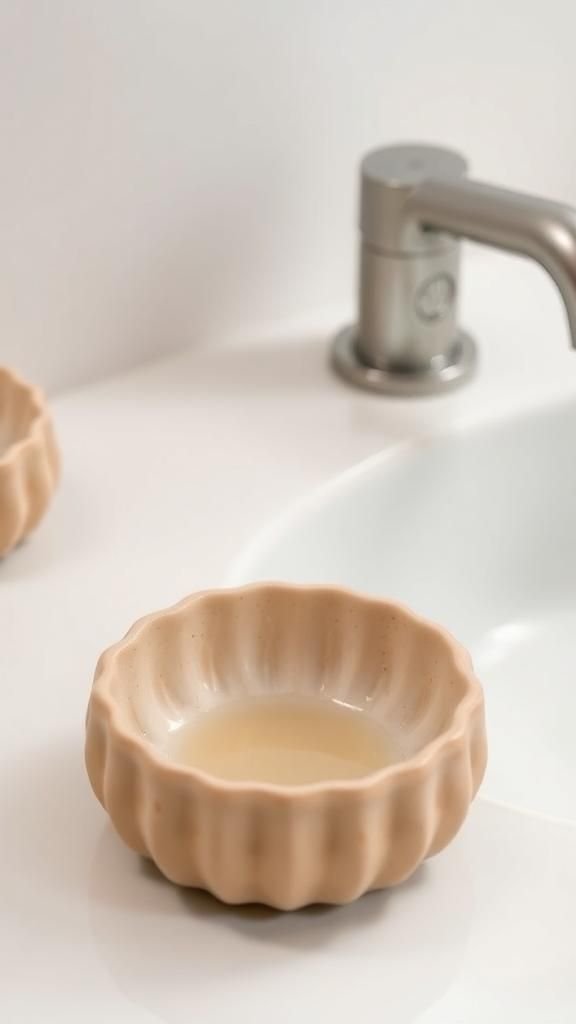 Soap dish with ridged drainage details