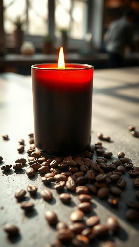 Coffee bean espresso candle for brisk mornings