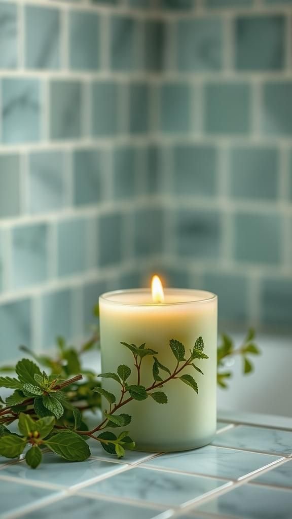 Eucalyptus mint steam candle for bathroom refresh