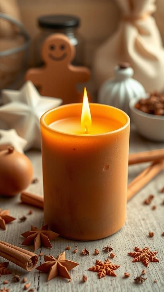 Gingerbread cookie hearth candle that comforts