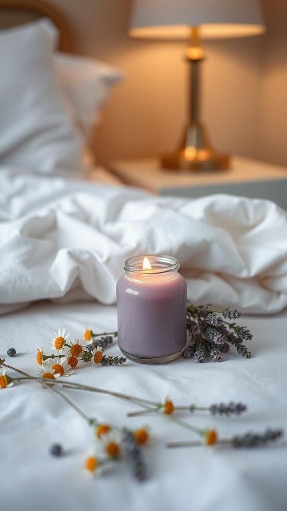 Lavender chamomile bedside calm candle for rest