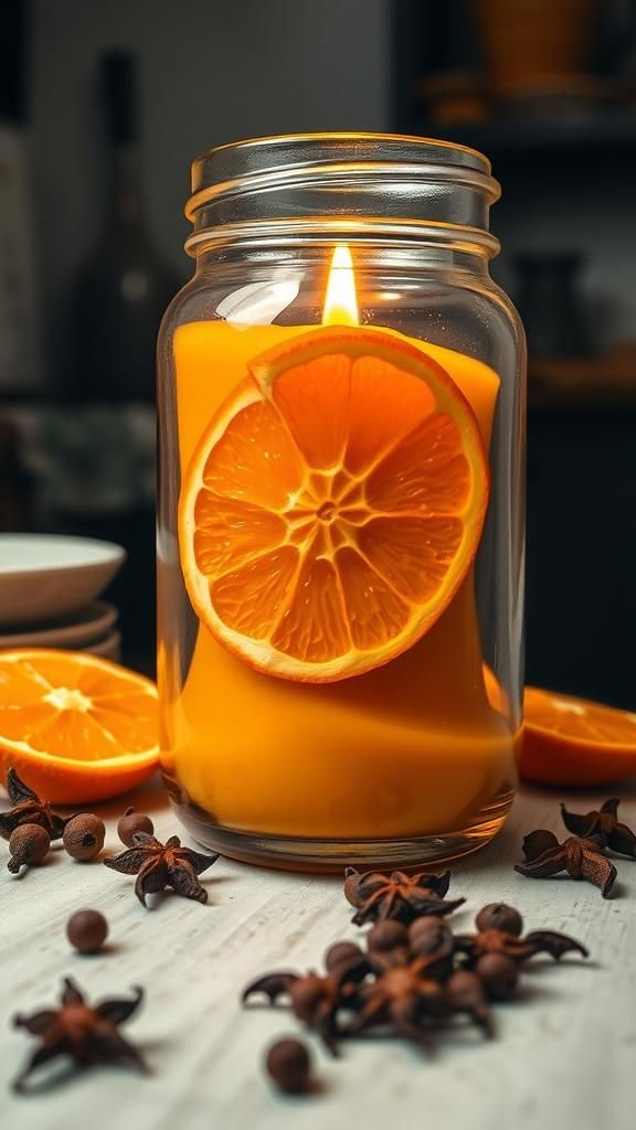 Orange clove apothecary jar with rustic charm