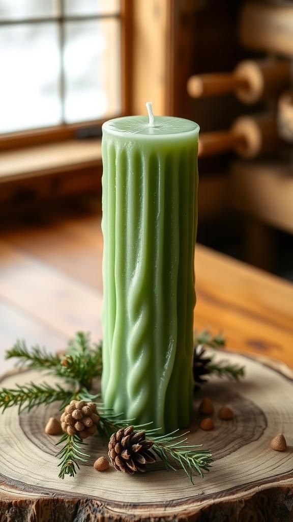 Pine needle forest pillar with rustic aroma