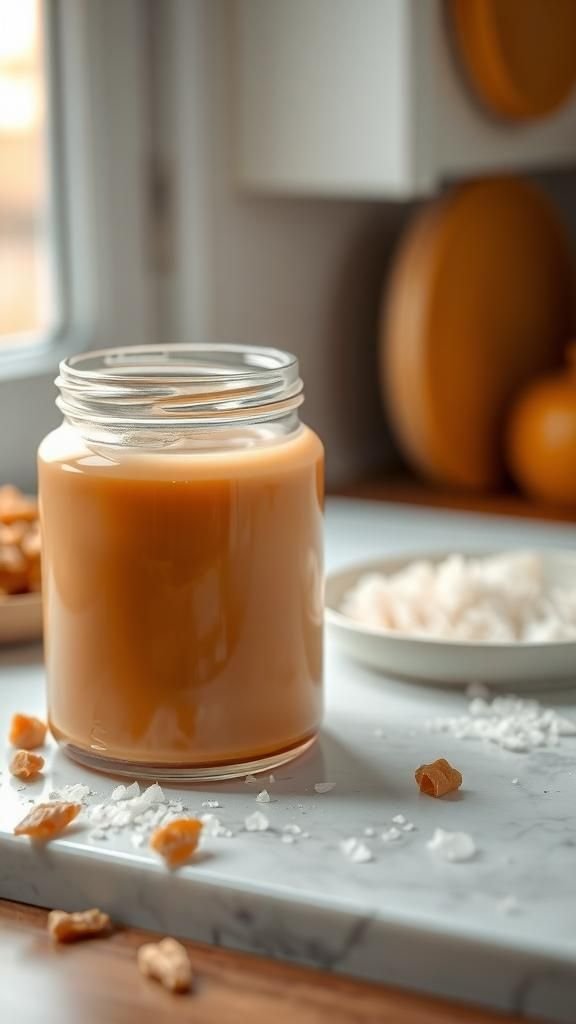 Salted caramel toffee glow in a recycled jar