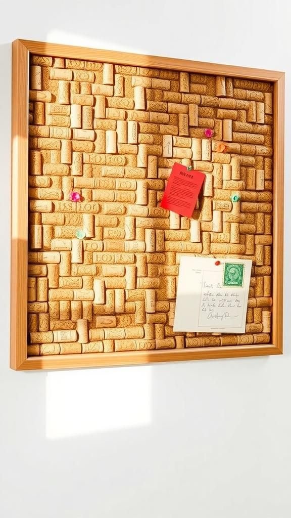 A cheerful cork bulletin board for notes