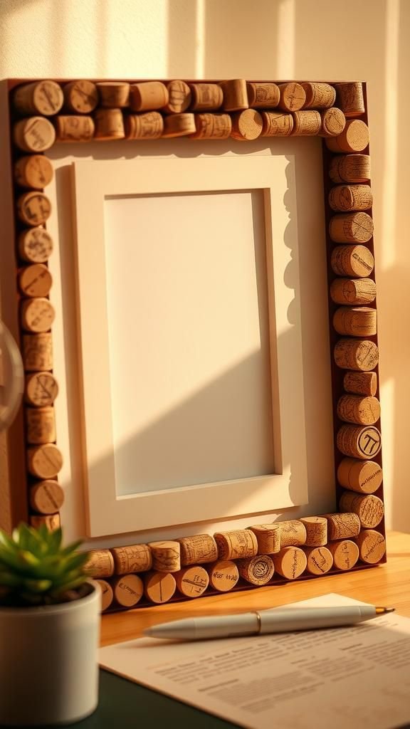 Mosaic cork frame for photos and memories