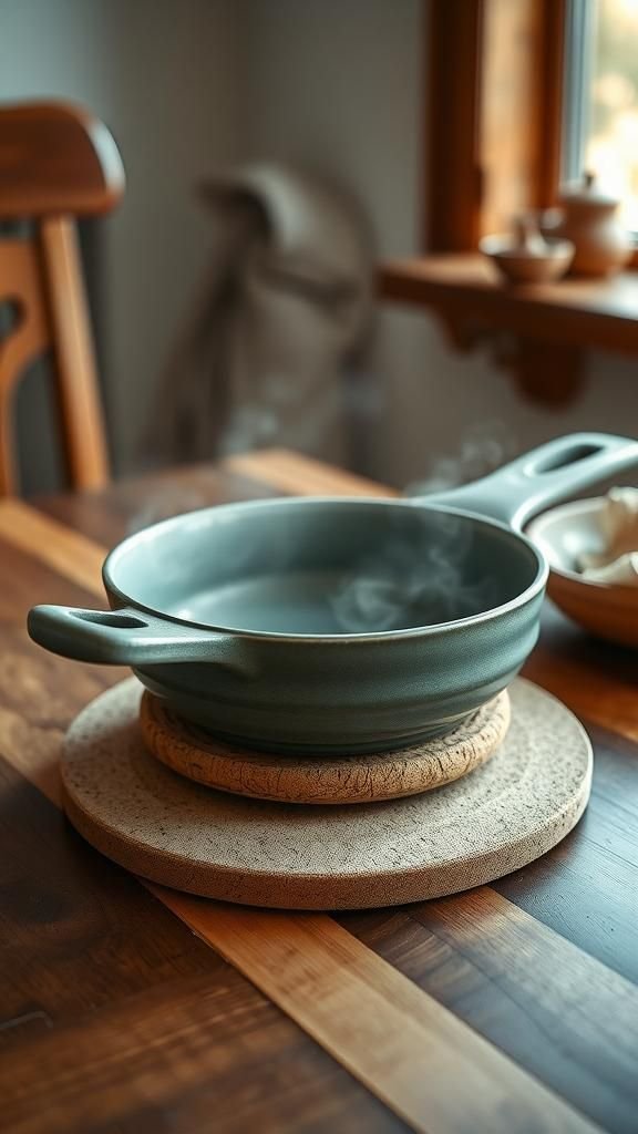 Trivet made from corks: gentle under hot dishes