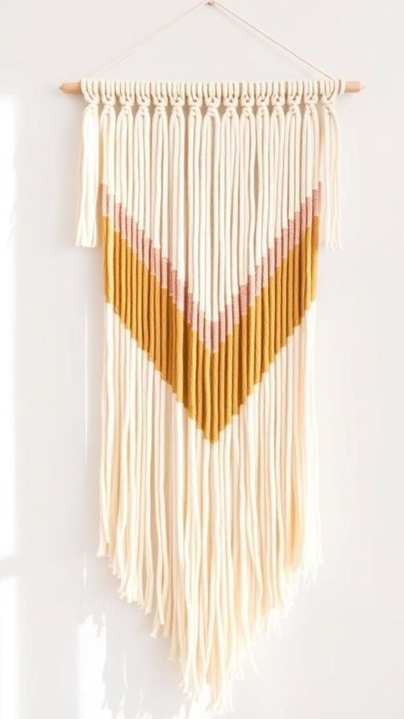 Ombre fringe wall hanging with faded hues