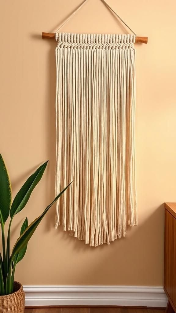 Wavy fringe wall hanging with soft motion