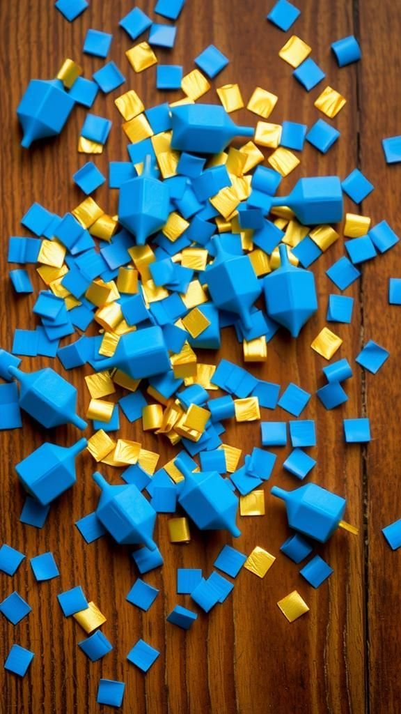 Confetti dreidels for a playful tabletop scatter