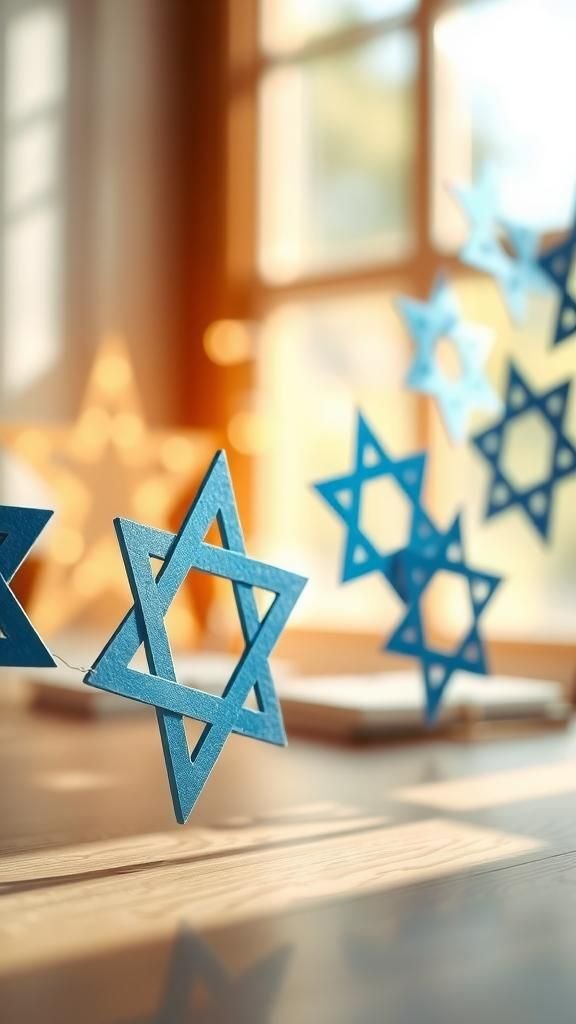 Folded Star of David garland for cozy corners