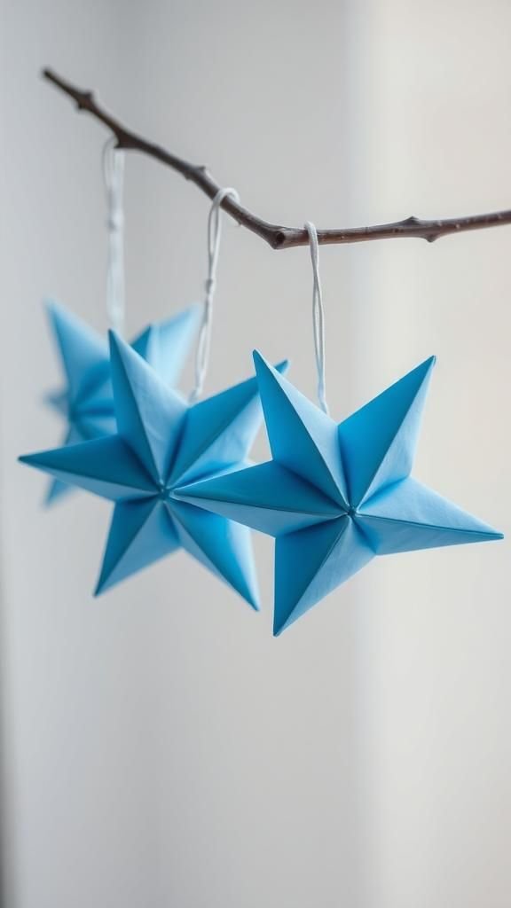 Origami Stars for delicate tree-like ornaments