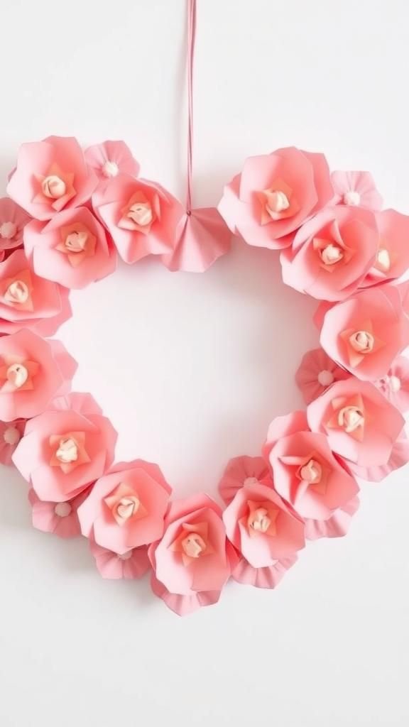 Paper rosette heart with scalloped edges