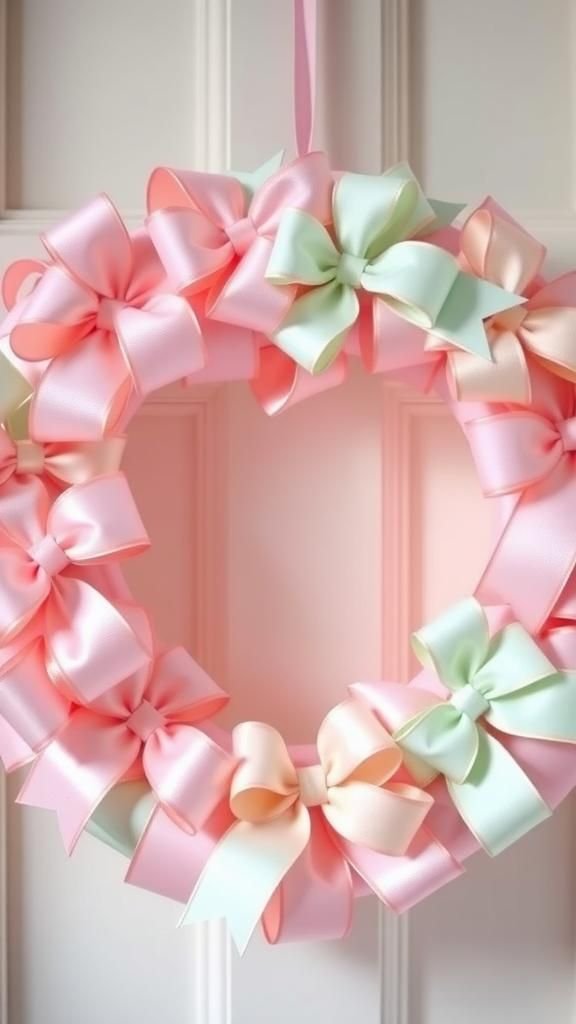 Ribbon-bow heart in pastel celebration palette