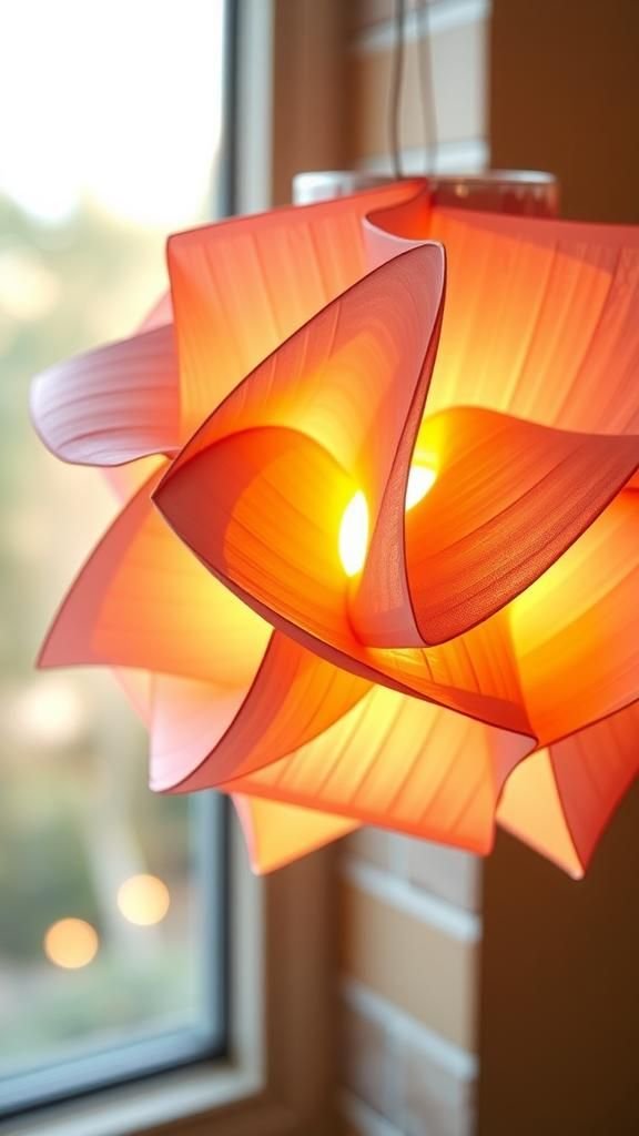 Pinwheel paper lantern with playful rotating petals