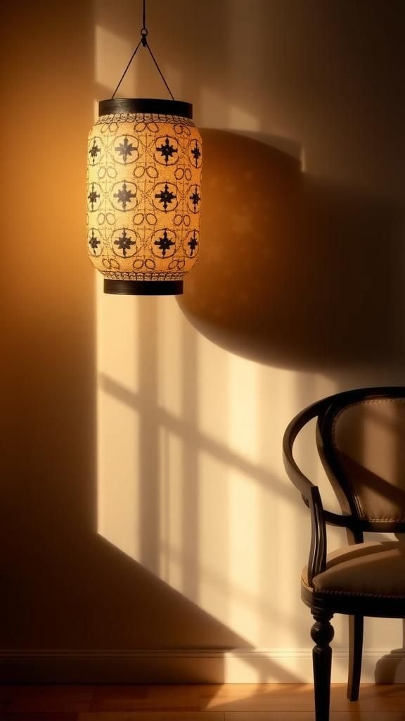 Stenciled shadow lantern for dramatic patterns