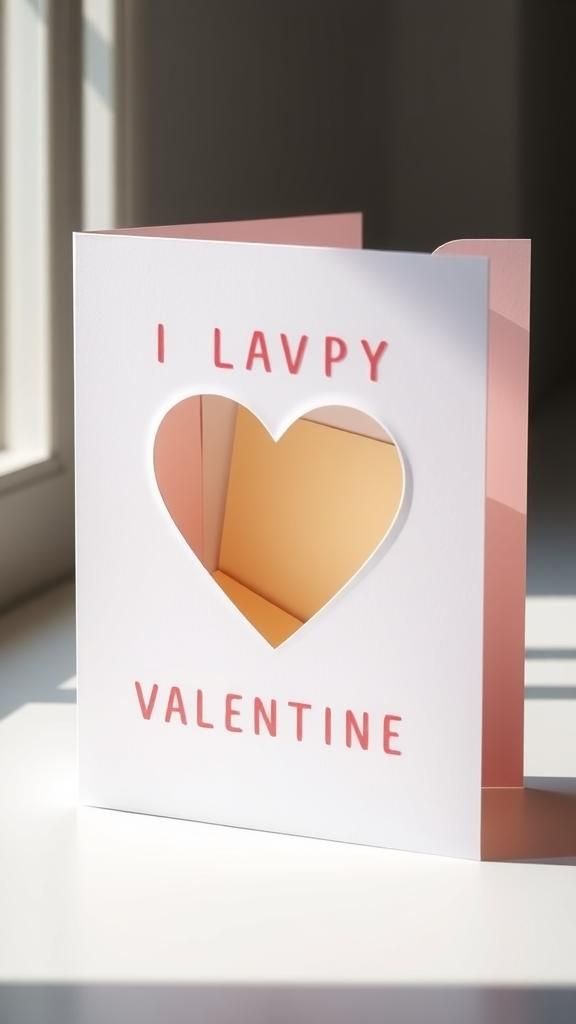 A die-cut window revealing layered messages beneath