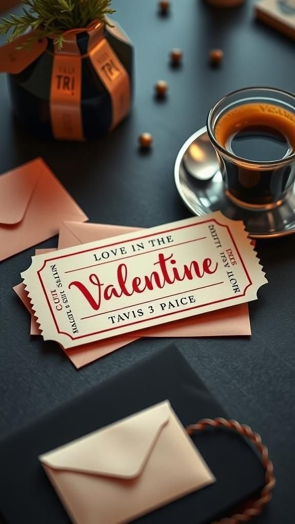 A ticket-style card for a planned date night