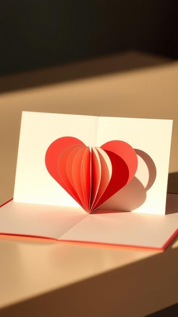 A tiny accordion pop-up heart inside