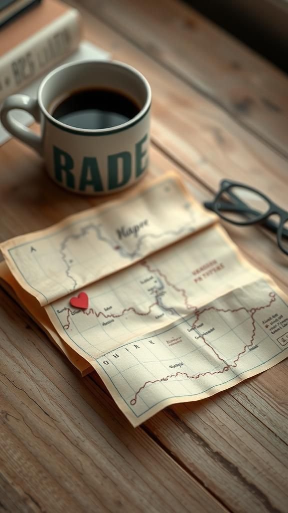 Map of meaningful places folded inside