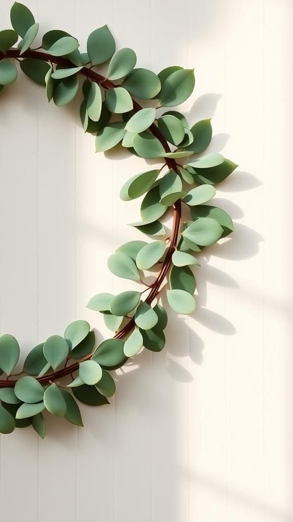 Eucalyptus circle with airy greenery swirls