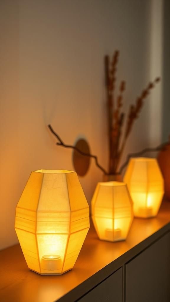 Paper lantern luminaries for soft evening light