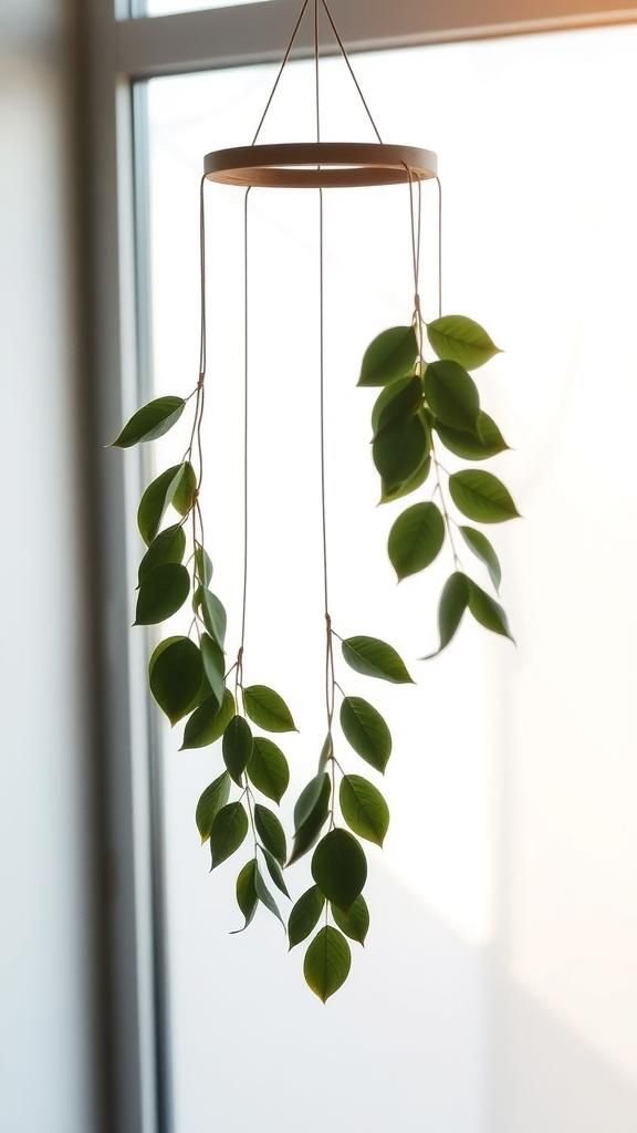 Pressed eucalyptus mobile with delicate motion