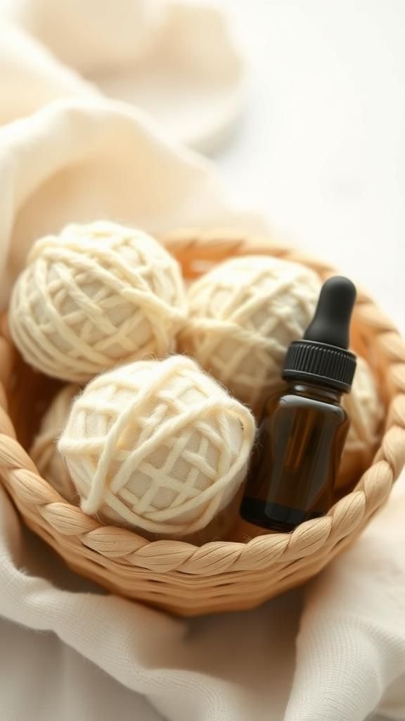 Wool dryer balls with fragrant essential drops