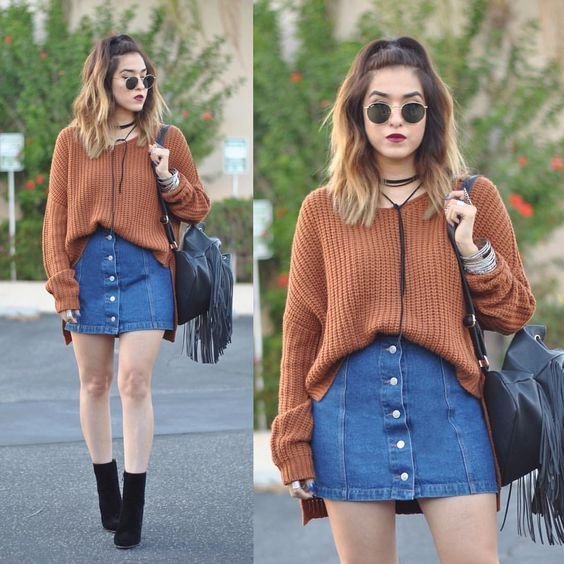 Cómo combinar una falda vaquera con casi cualquier cosa Cómo combinar una falda vaquera con casi cualquier cosa - conjuntos de falda vaquera de invierno