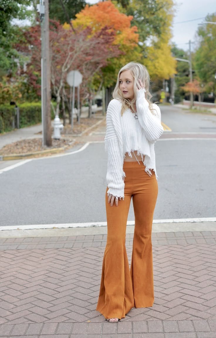 conjunto de leggings flare marrom