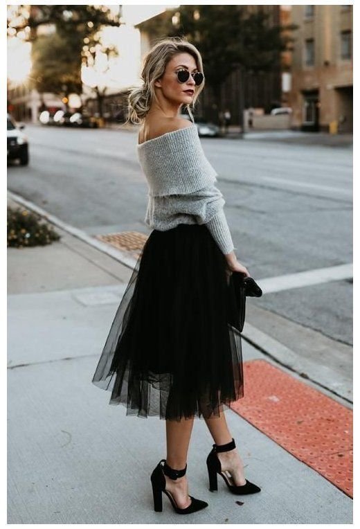 10 looks deslumbrantes com saia de tule para o inverno - DIY Darlin' 10 looks deslumbrantes com saia de tule para o inverno - DIY Darlin' - look com saia preta para o inverno