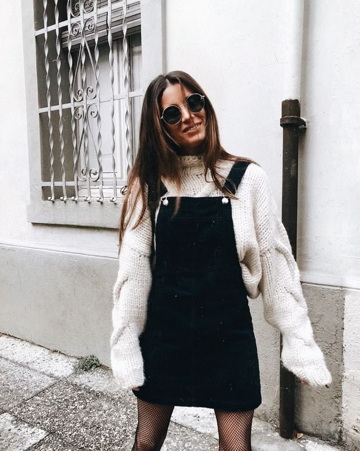 Fijar página Página de pin - Conjunto de vestido de suéter negro